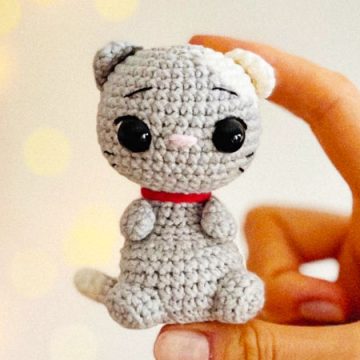 Kleine kat sleutelhanger Amigurumi patroon (1)