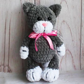Zwarte Pluche Kat Amigurumi Haken (2)