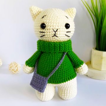Kat Sammy met Tas PDF Haken Patroon (2)