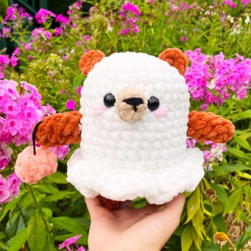 Spook teddy beer met Pompoen mand PDF Amigurumi Patroon (1)